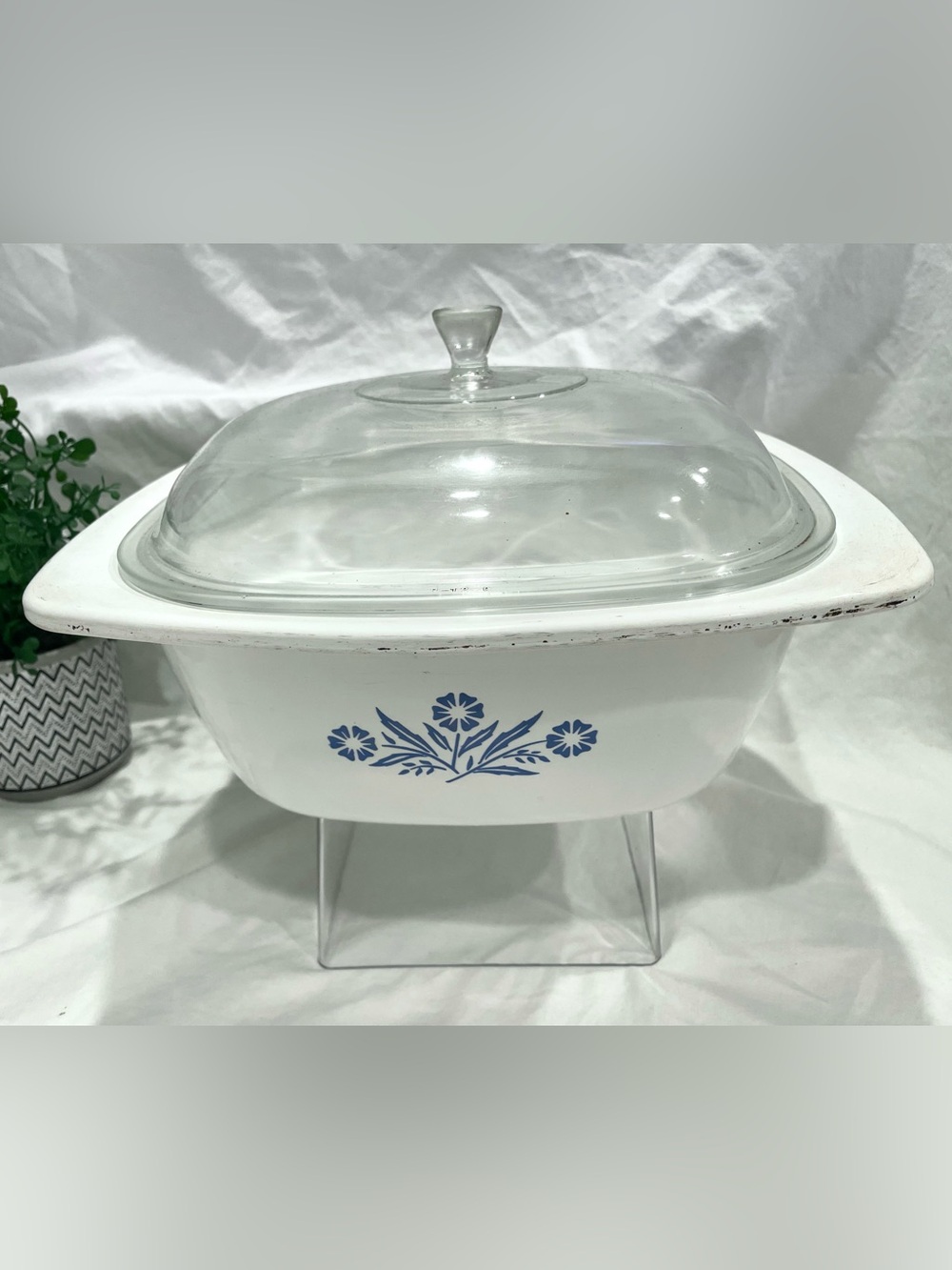 Vintage CorningWare Blue Cornflower Design P-34-B 4 Qt Dutch Oven w Lid | Fair